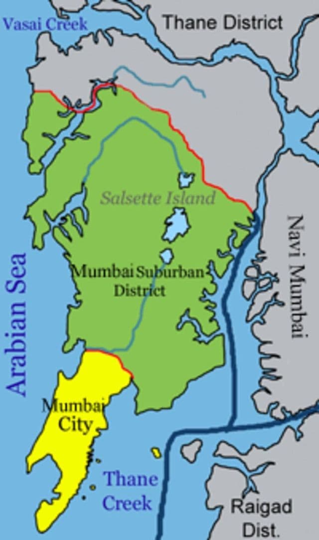 Mumbai - Bombay district kaart
